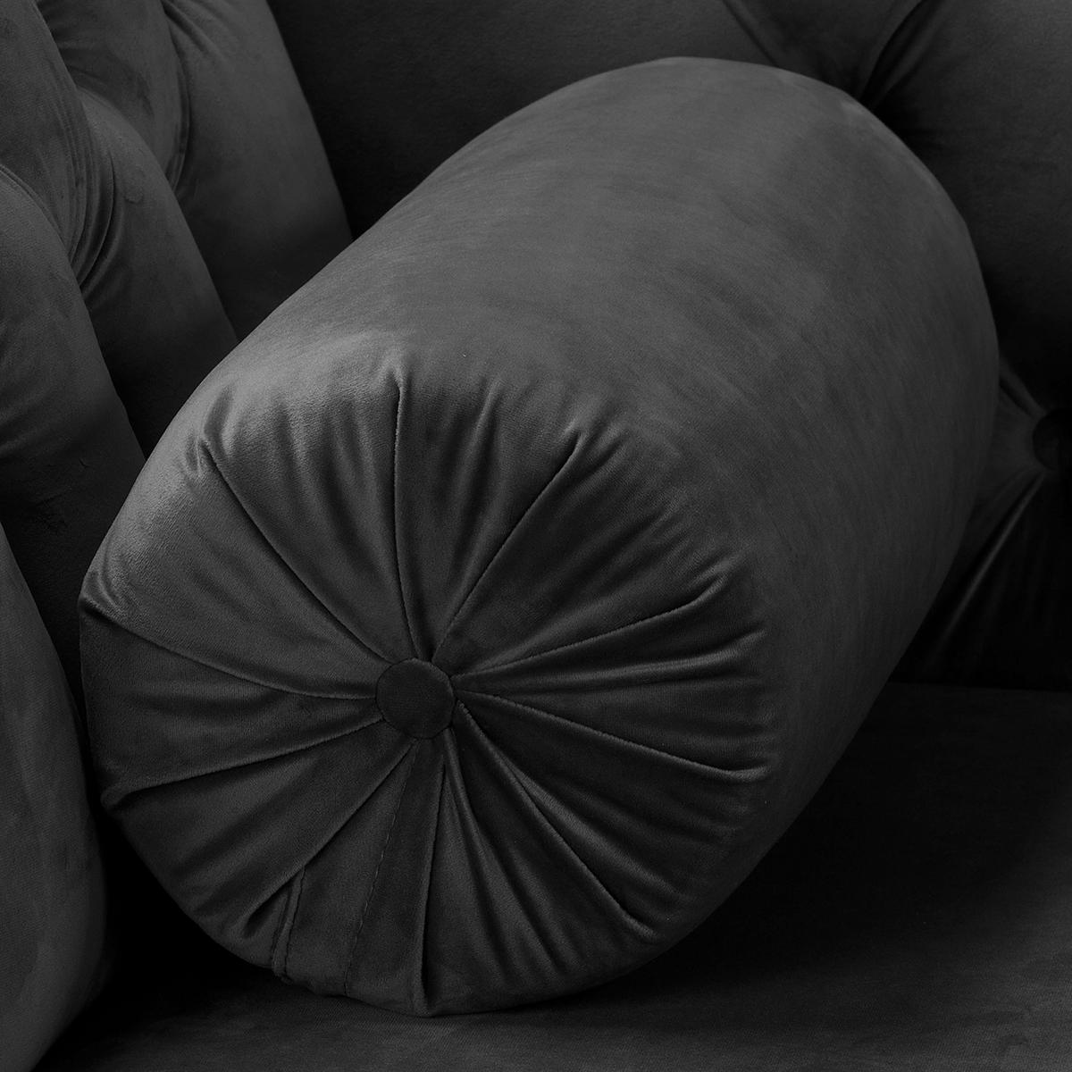 Récamiere Pako Schwarz B: 185cm - Schwarz/Braun, Design, Textil (185/93/75cm) - Livetastic