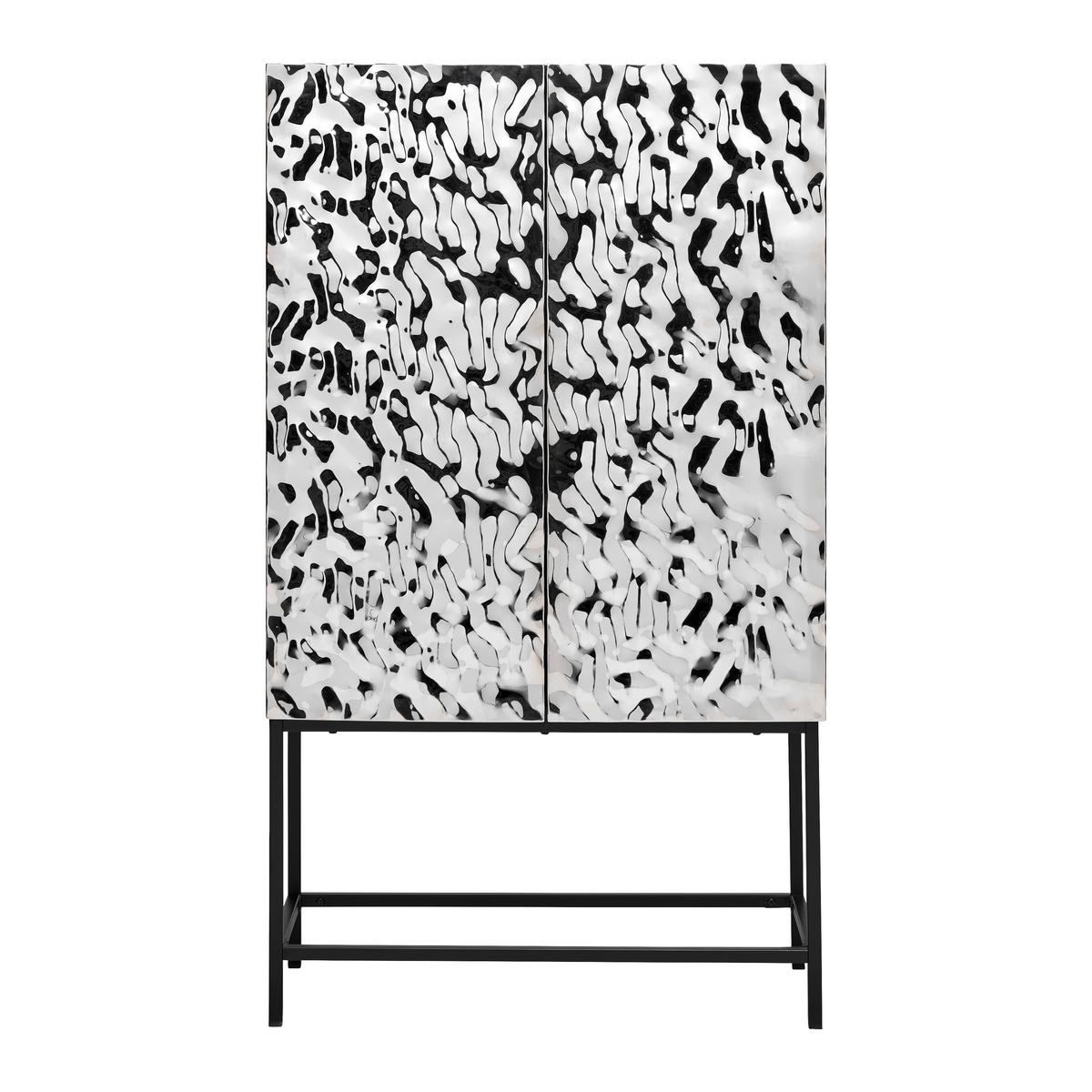 VYSOKÁ KOMODA MARLENE - čierna/farba ušľachtilej ocele, Design, kov/kompozitné drevo (80/140/40cm) - Mömax