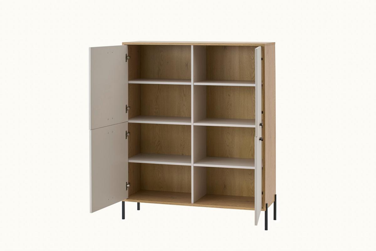Highboard Fredericia Eichefarben Kaschmir B: 115 cm - Kaschmir/Eichefarben, Design, Holzwerkstoff (115/140/40cm) - MID.YOU