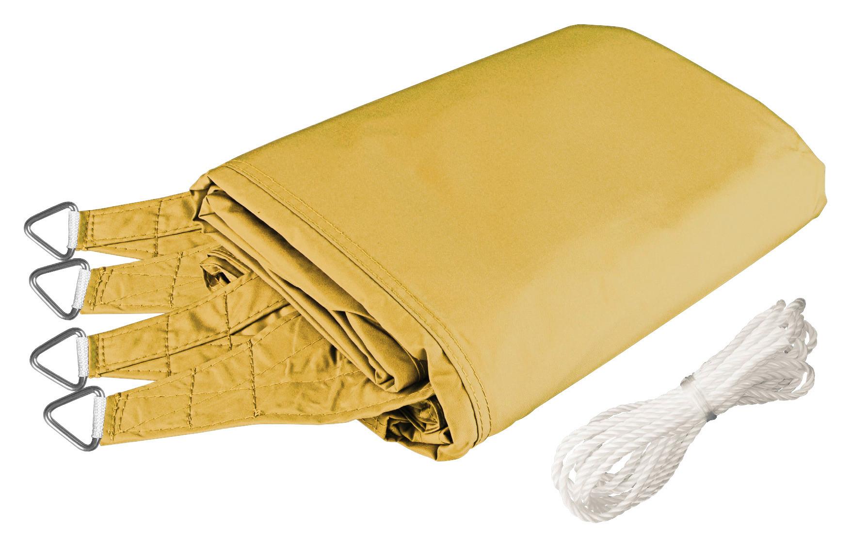 Sonnensegel Quadrat 5x5 M - Gelb, Basics (500/500cm)