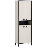 Schuhschrank Edda, Beige B: 60,2 Cm - Beige/Schwarz, Design, Holzwerkstoff (60,2/185/33,05cm) - MID.YOU