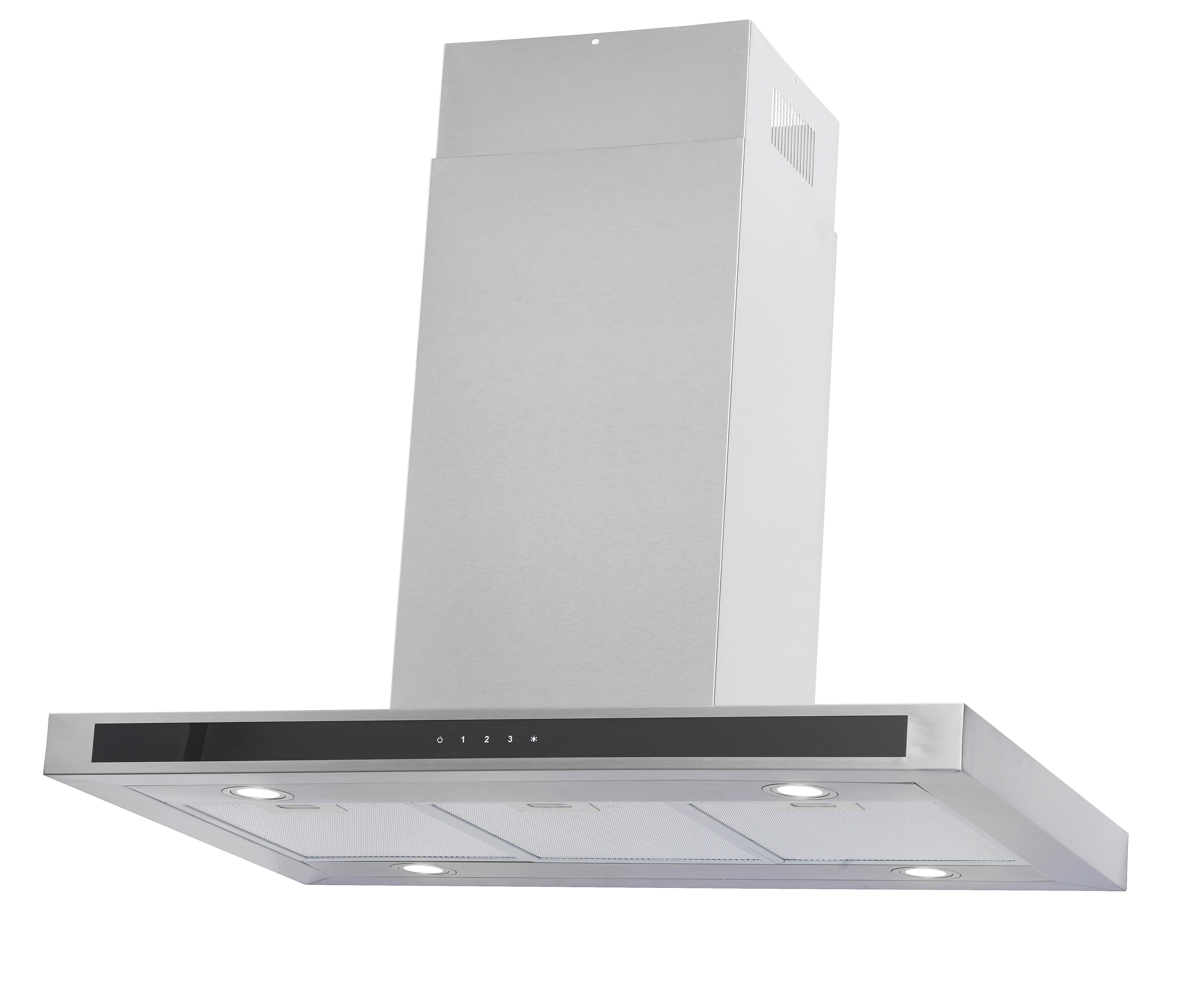 Dunstabzugshaube Gisz Schwarz/edelstahl B: 90 Cm - Edelstahlfarben/Schwarz, Trend (90/123,8/60cm) - PKM