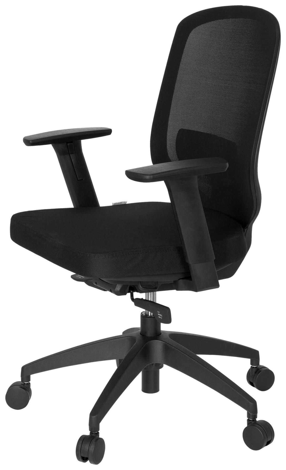 Drehstuhl Delight Pro Schwarz - Schwarz, MODERN, Kunststoff/Textil (56/105/47cm) - MID.YOU