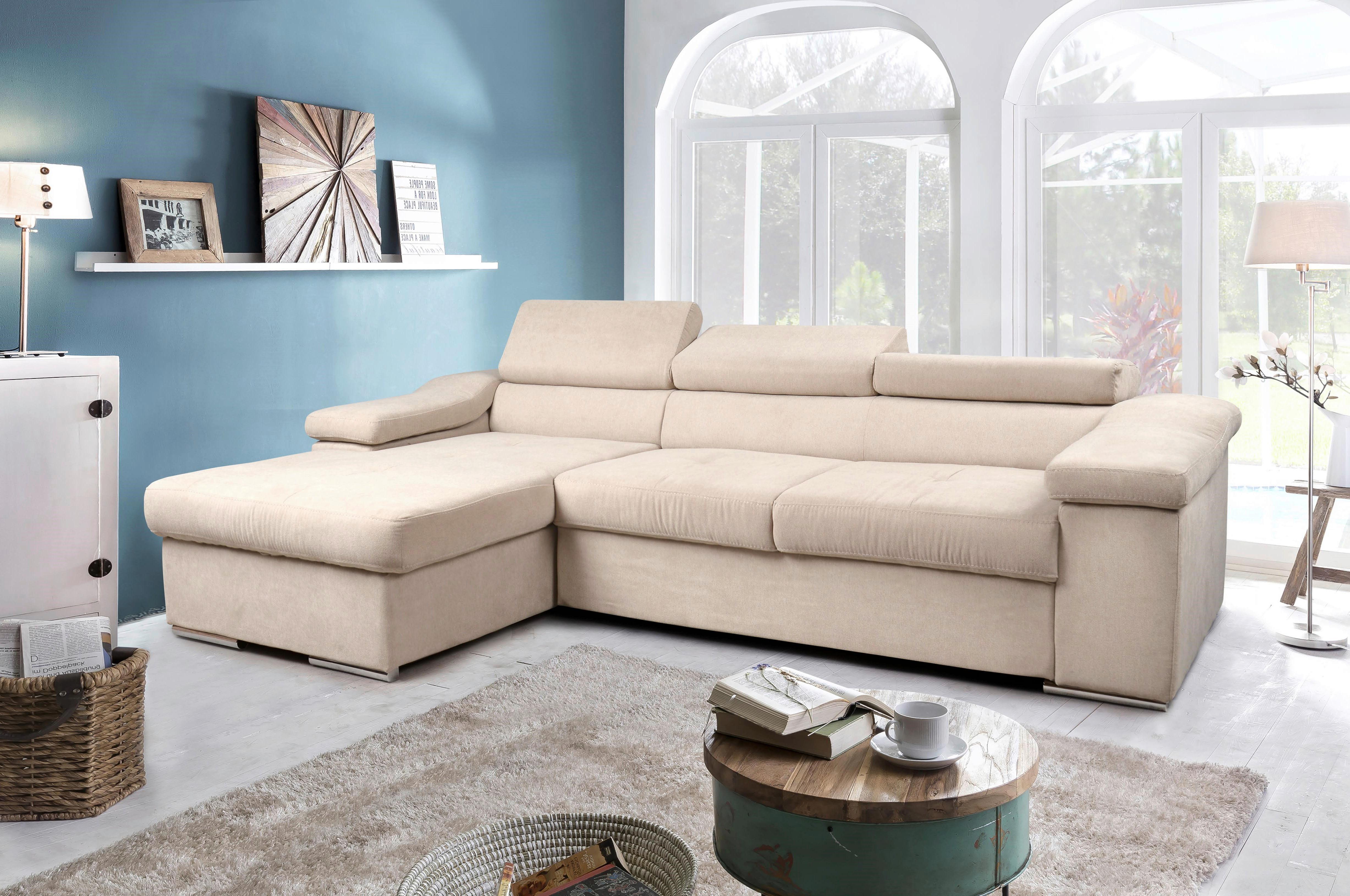 Sarokgarnitúra Monza - bézs, Modern, textil (170/270cm)