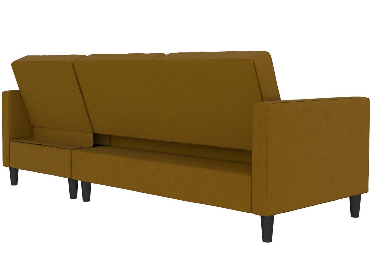 Ecksofa Palermo Currygelb, mit Stauraum - Currygelb/Schwarz, Basics, Textil (213/154cm) - Livetastic