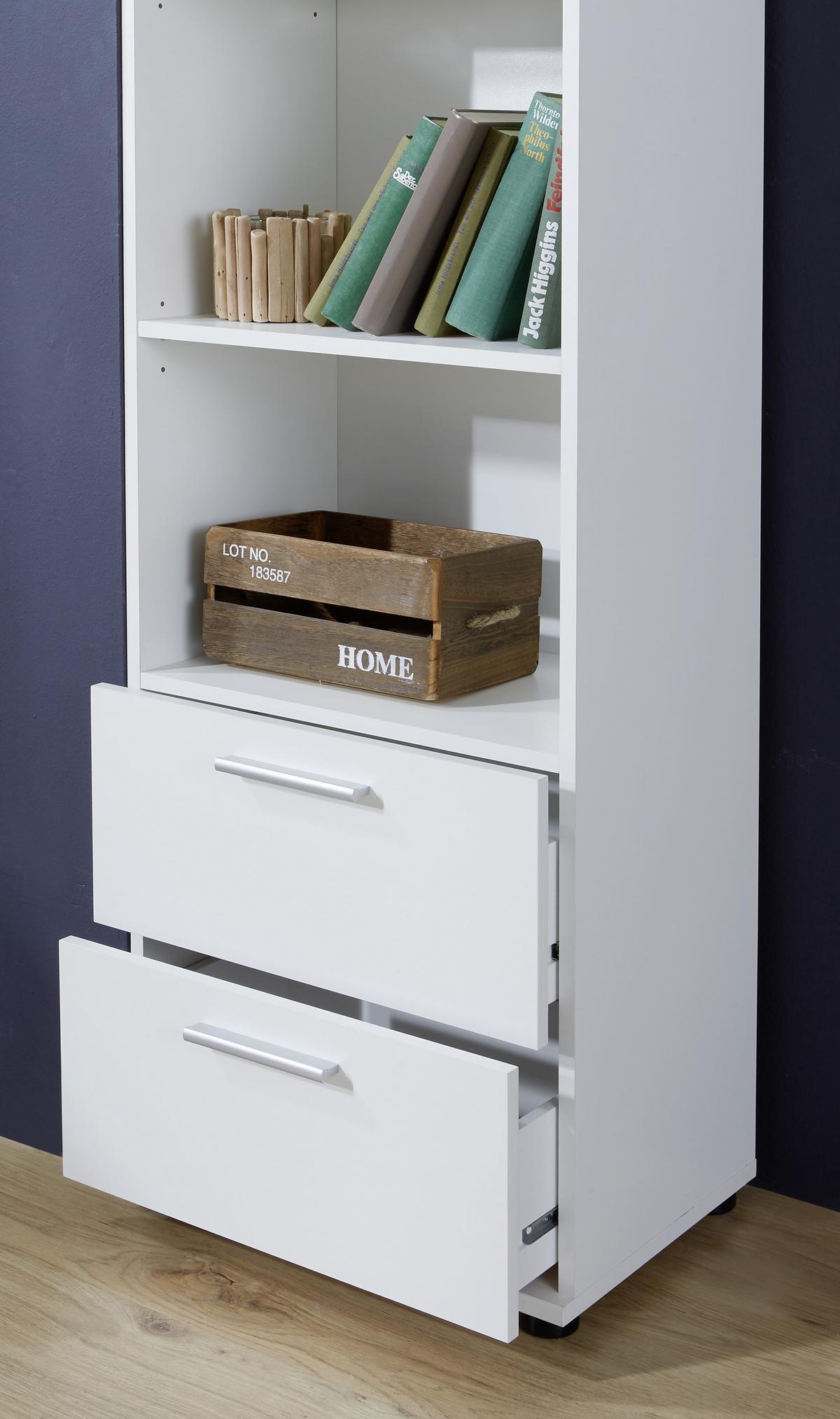 STOJACÍ REGÁL STAR - bílá/barvy stříbra, Konvenční, kompozitní dřevo/plast (48/191/33,2cm)