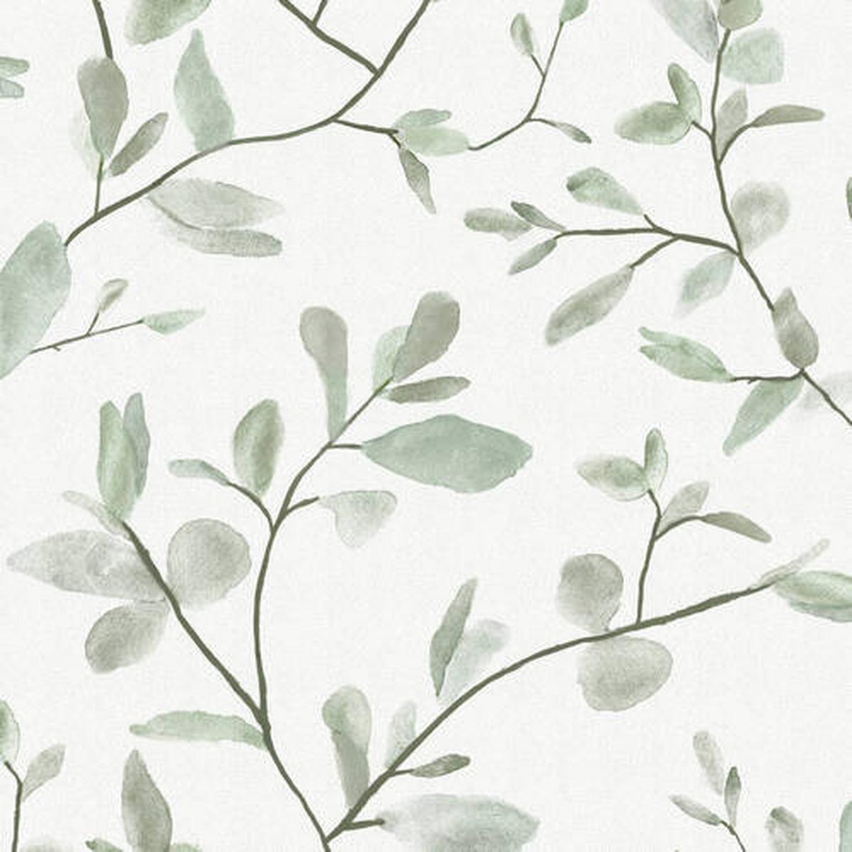 Vliestapete Eugenie Grün, 52x1000 cm - Grün, Basics, Papier/Kunststoff (52/1000cm)