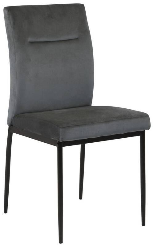 Jídelní židle DEMI šedá - černá/tmavě šedá, Konvenční, kov/textil (45/90,5cm) - MID.YOU