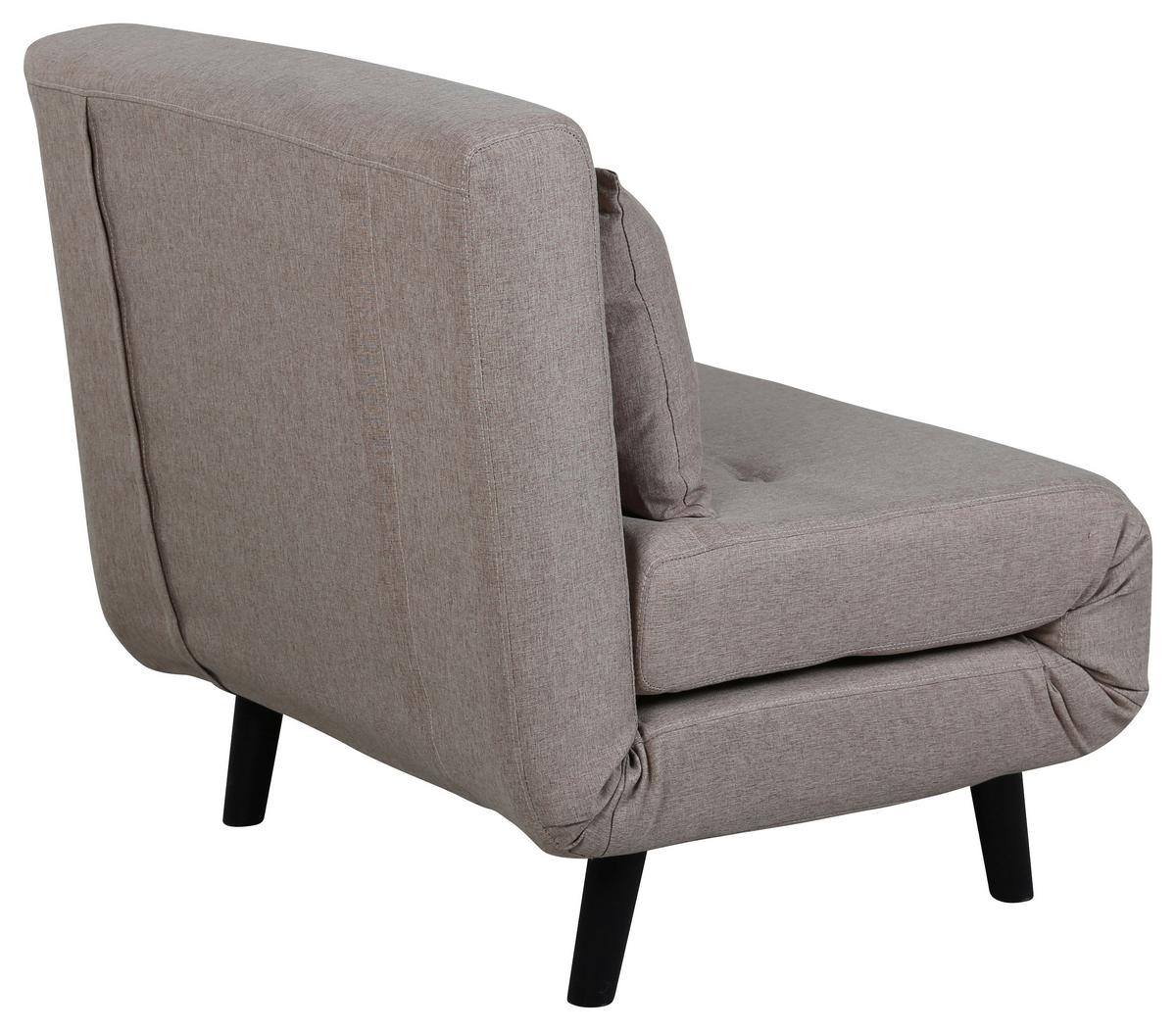 Schlafsessel Vicky - Beige/Schwarz, Design, Textil/Metall (70/88/80cm) - Livetastic