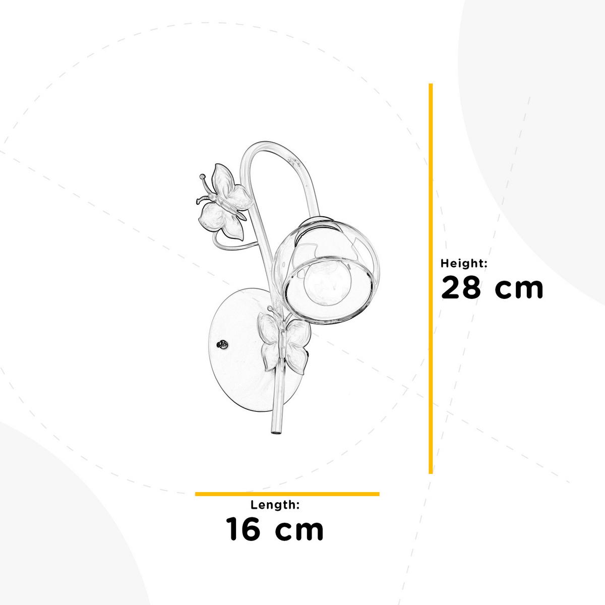 Kinderwandleuchte 4924/ap1 - Pink/Weiß, Basics, Glas/Metall (16/20/28cm)