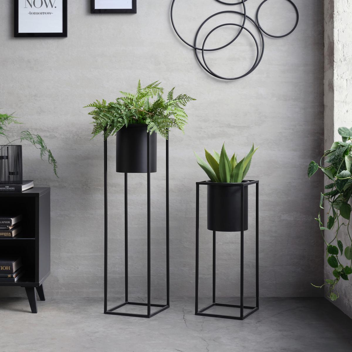OBAL NA KVĚTINÁČ KIARA -AKT- -TOP- - černá, Lifestyle, kov (20,8/55,5cm) - Mömax