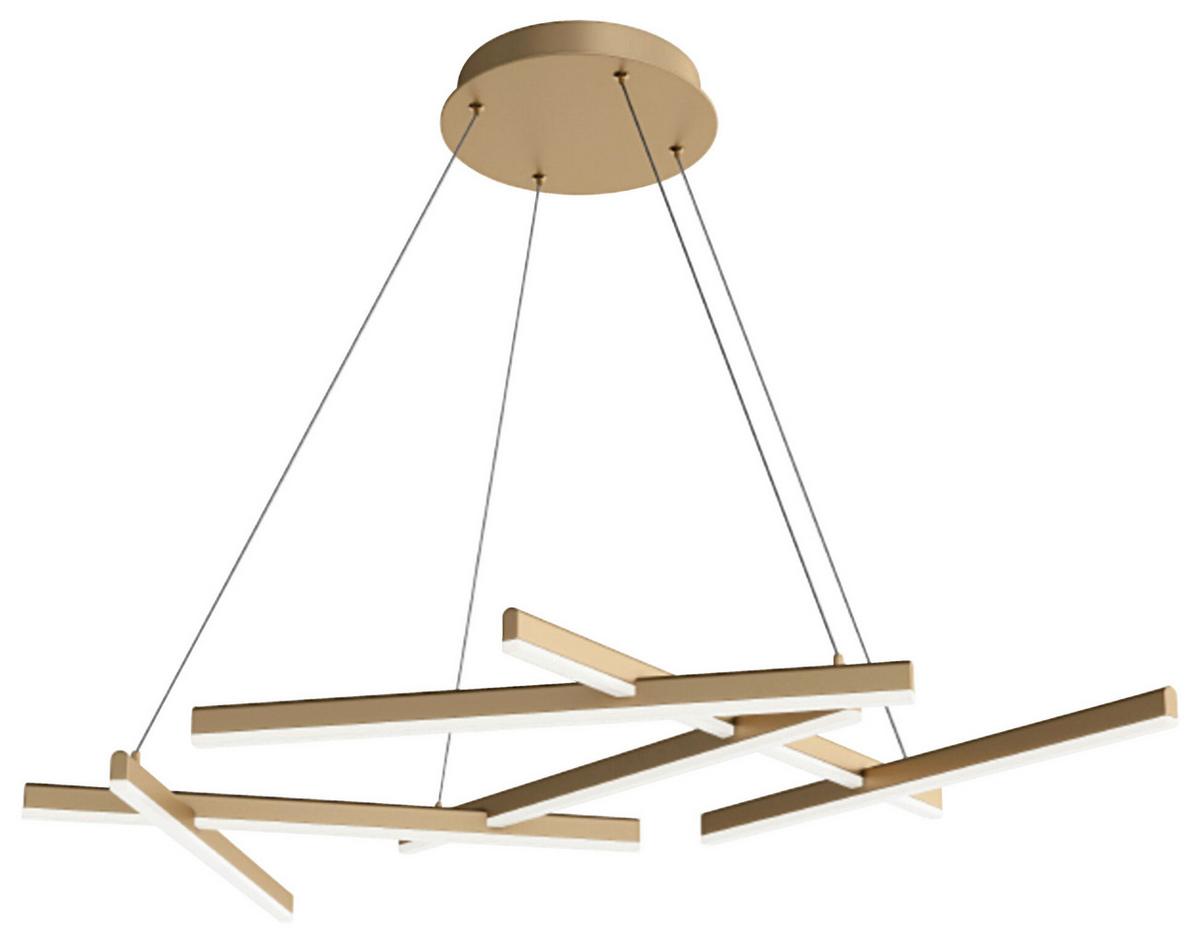 Pendelleuchte Line - Goldfarben, Basics, Kunststoff/Metall (101/5,5/66cm) - MAYTONI