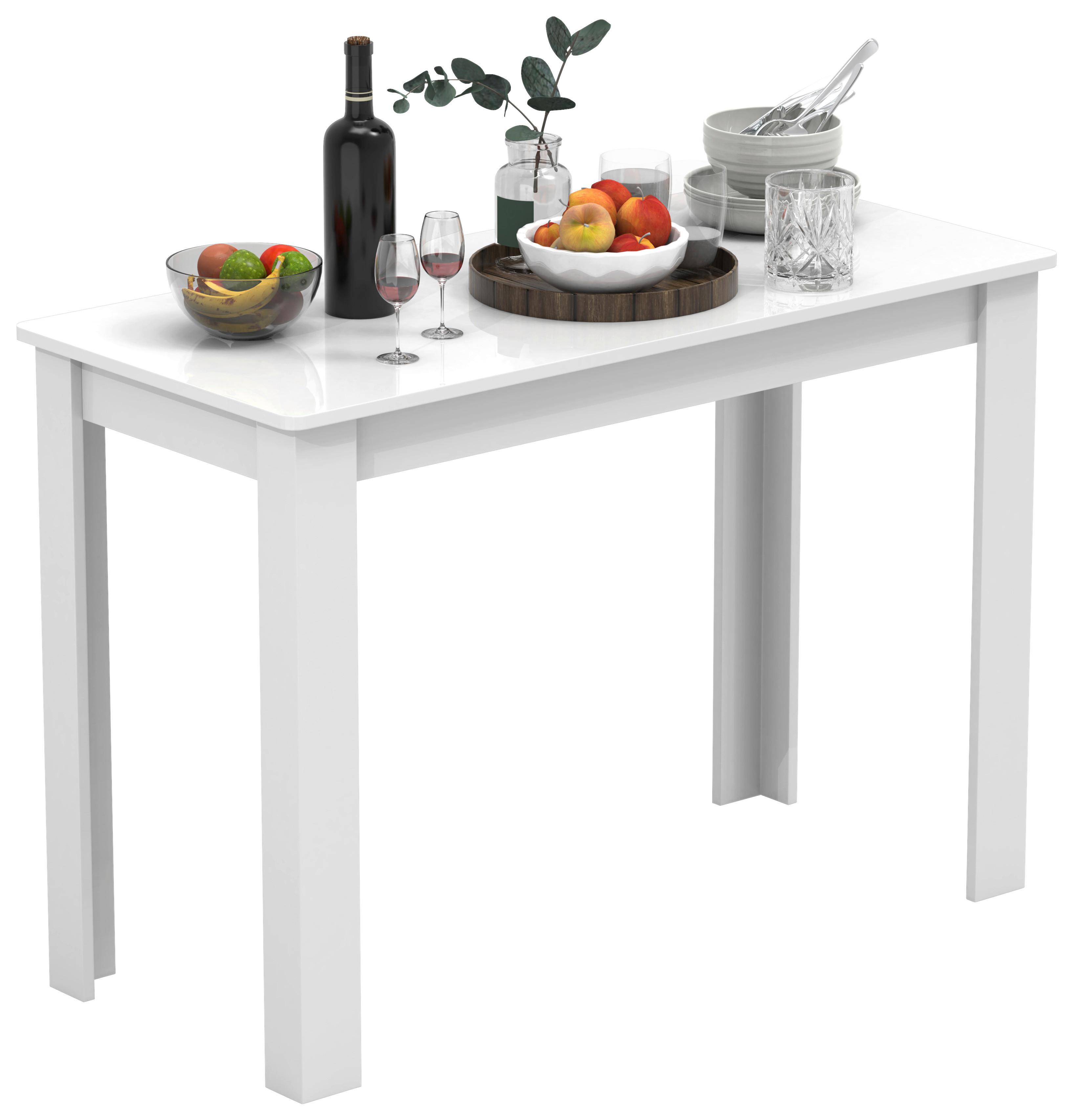 Esstisch Esal 110x50cm Weiß - Weiß, MODERN, Holzwerkstoff (110/50/76cm) - MID.YOU