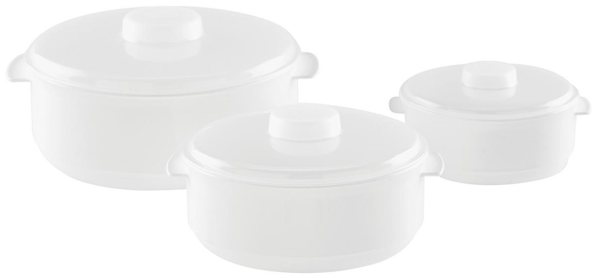 Mikrowellenset 3tlg Mira Versch. Größen - Weiß, Basics, Kunststoff (20/18,8/22,5cm)
