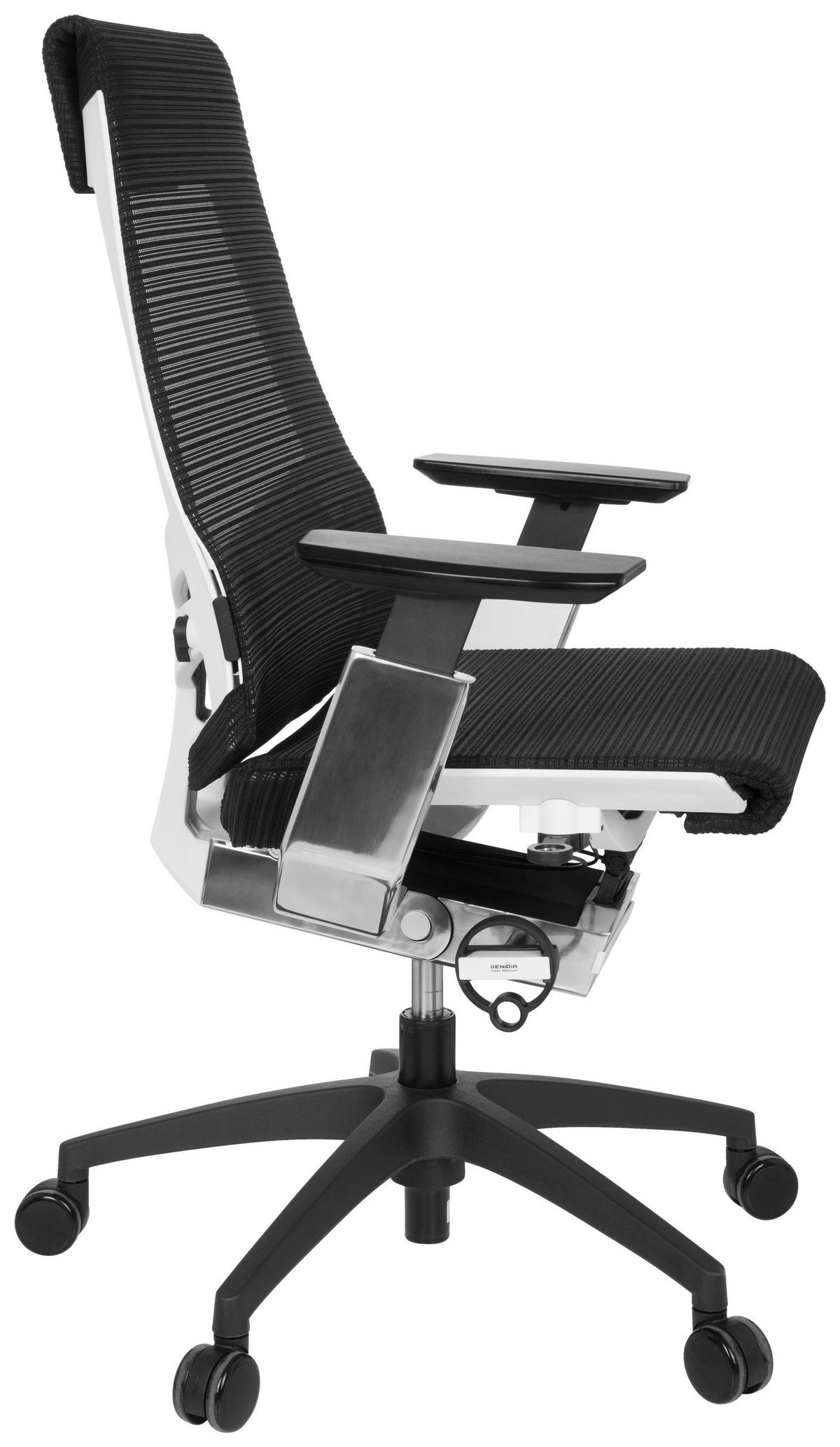 Drehstuhl Genidia Smart White Cm Höhenverstellbar Schwarz - Chromfarben/Schwarz, MODERN, Kunststoff/Textil (70/112/55cm) - MID.YOU