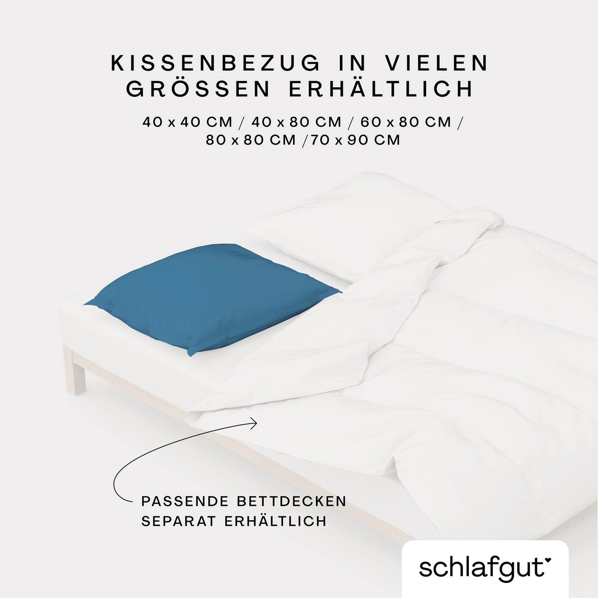 Kissenhülle Woven Satin - Blau, Basics, Textil (40/40cm) - Schlafgut