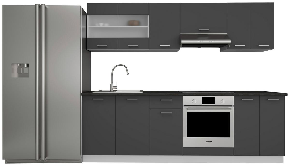 Küchenleerblock Esilo Anthrazit B: 240 cm - Anthrazit/Weiß, KONVENTIONELL, Holzwerkstoff (240cm) - MID.YOU