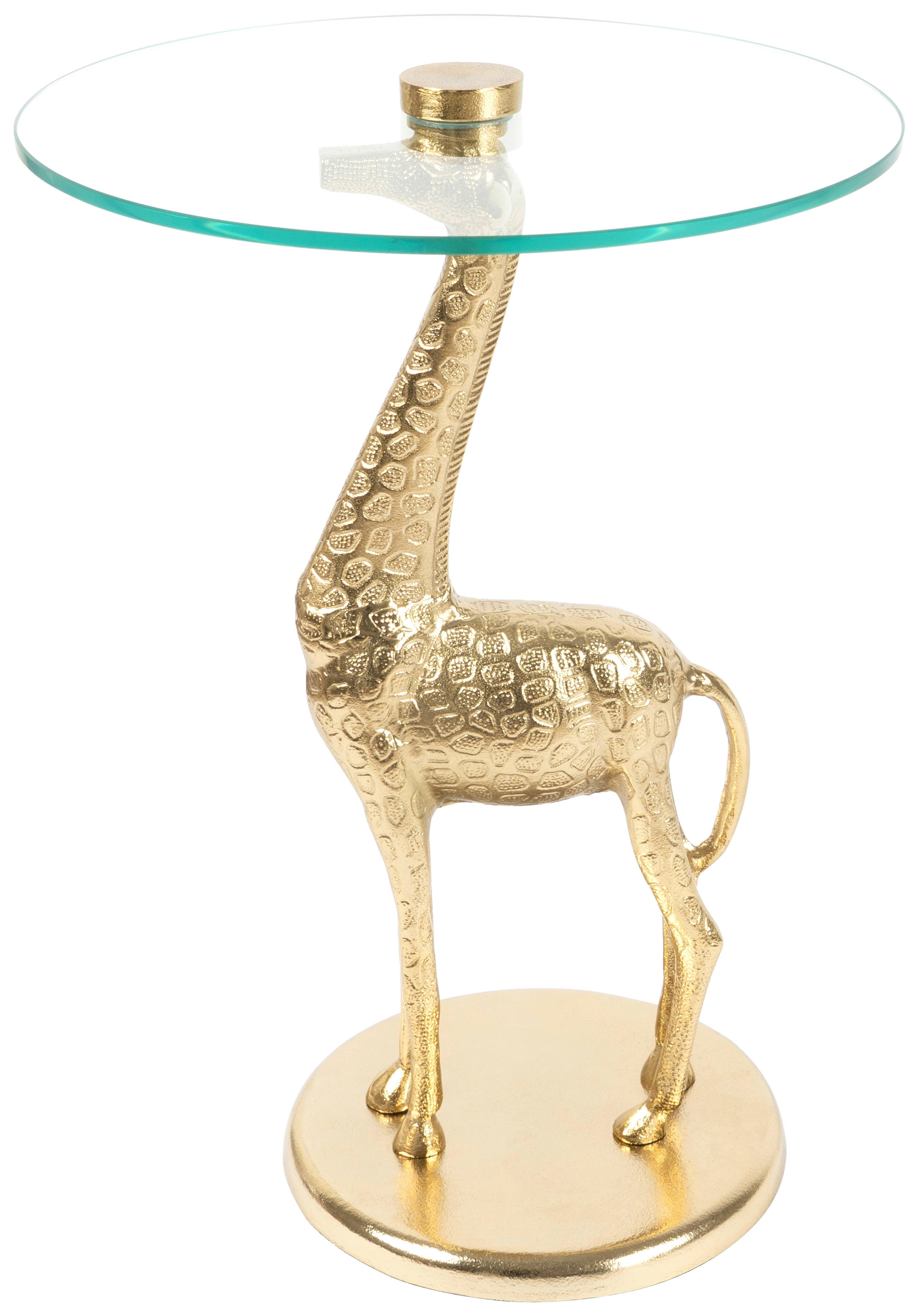 Beistelltisch Animalty 225 Goldfarben B: 58 Cm - Goldfarben, Design, Glas/Metall (40/40/58cm) - Kayoom