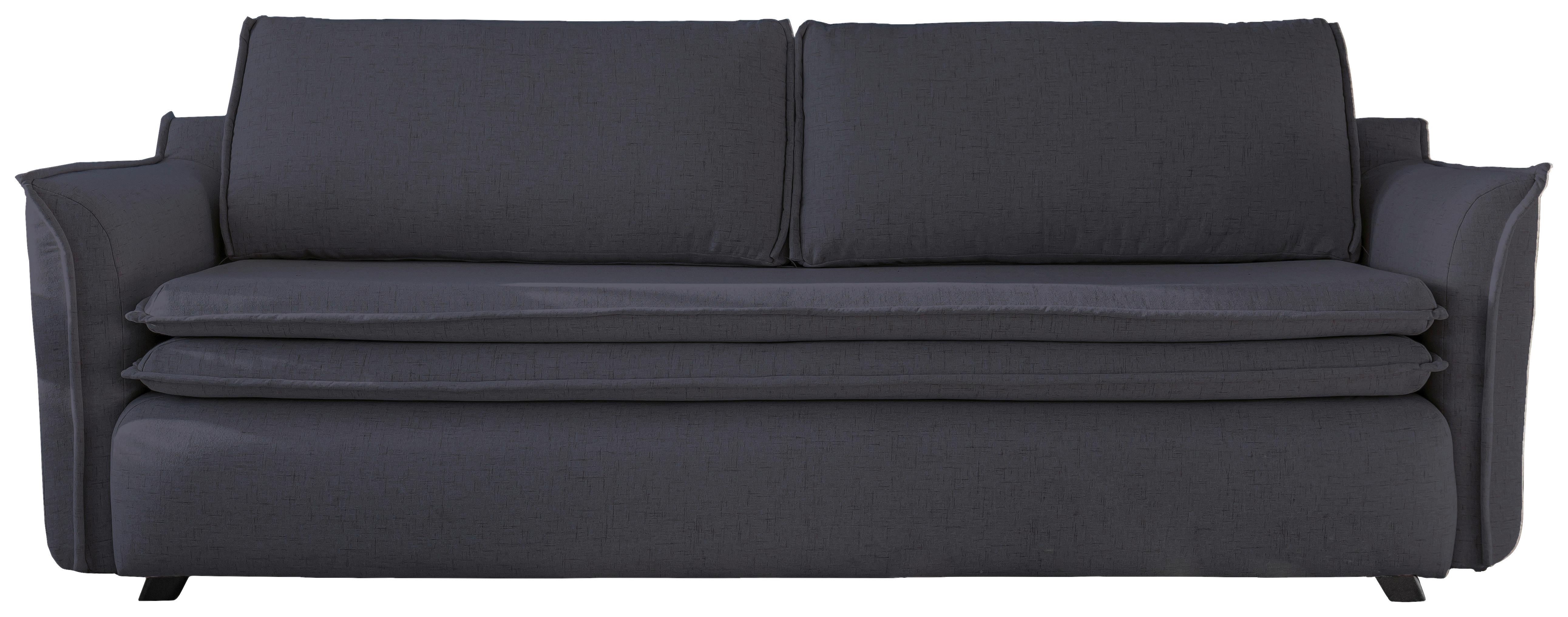 Dreisitzer-Sofa mit Bettfunkt. Charming Charlie, Webstoff - Anthrazit/Schwarz, Basics, Textil (225/85/90cm) - MID.YOU