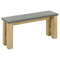 Sitzbank Broceliande Grau, Eichefarben B: 110 cm - Eichefarben/Grau, MODERN, Holzwerkstoff (110/49/30cm) - P & B