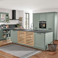Einbauküche Columbia Frei Planbar Landhausstil - Schwarz/Grün, MODERN, Holzwerkstoff - Vertico