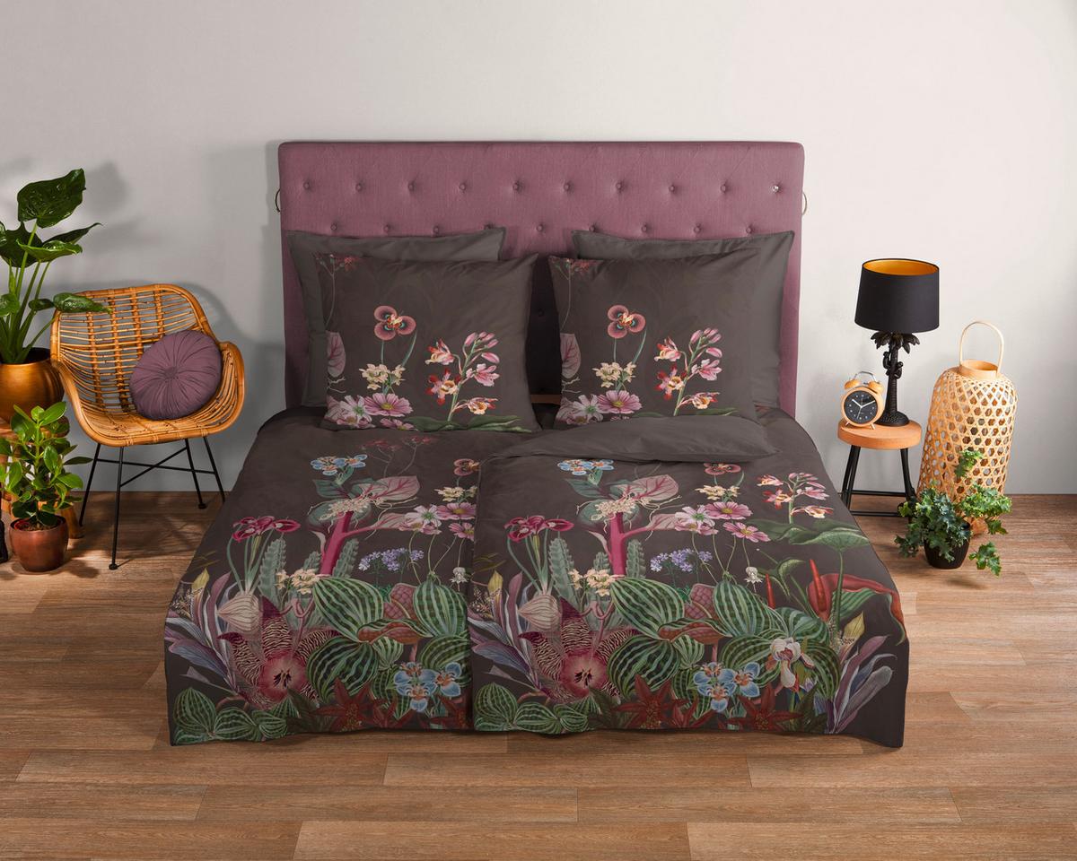 Wendebettwäsche Phoebe Braun Dunkelbraun 155x220 cm - Dunkelbraun/Braun, Design, Textil (155/220cm)