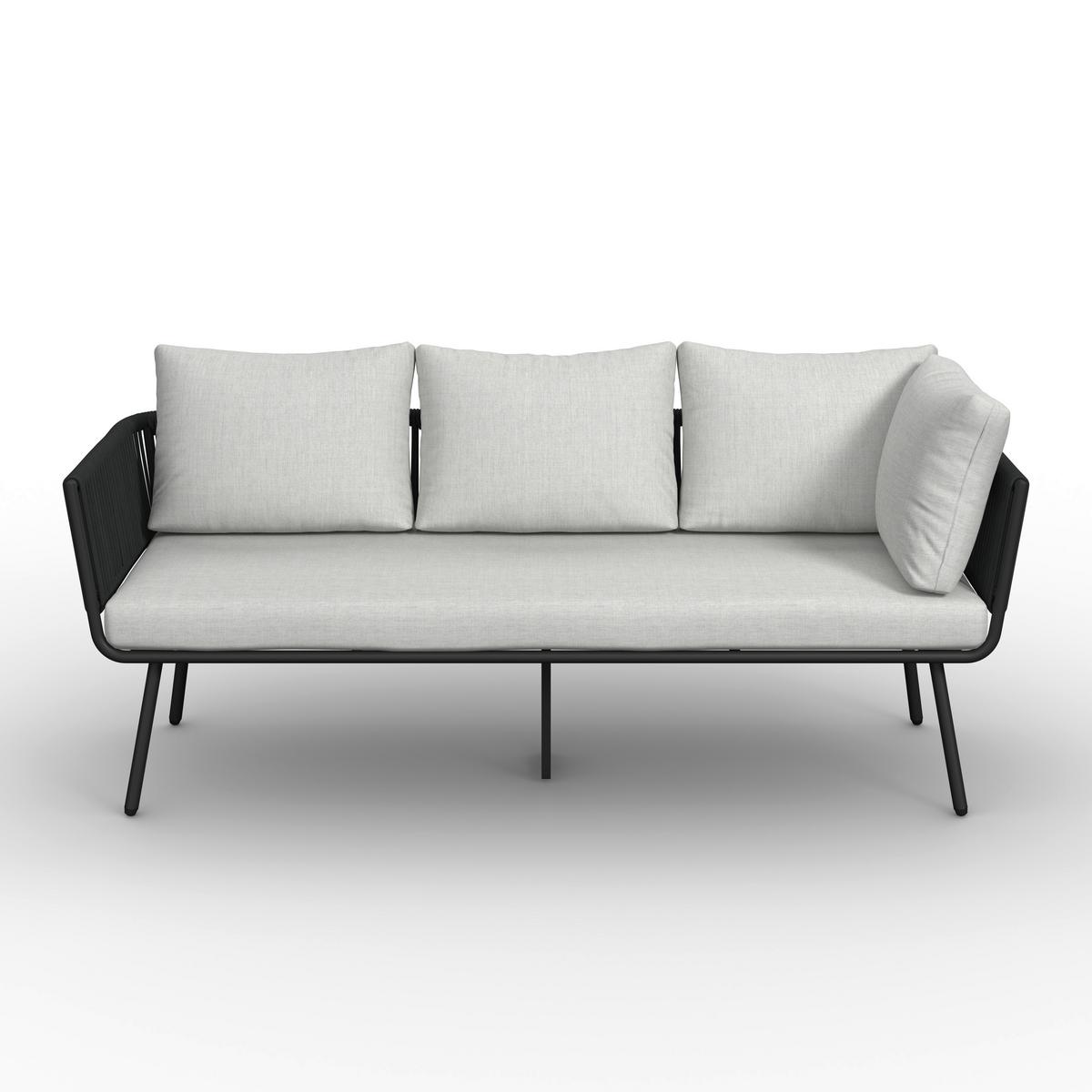 JEDÁLENSKÁ TERASOVÁ SÚPRAVA CAMEA - svetlosivá/tmavosivá, Modern, kov/textil - Bessagi Garden