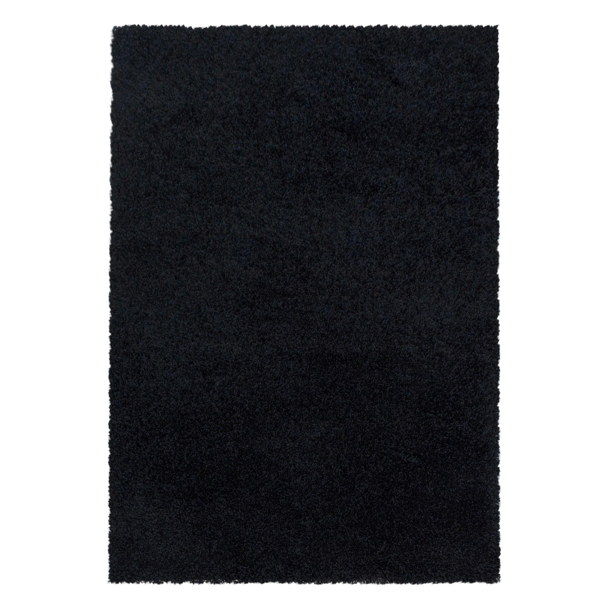 Hochflor Teppich Schwarz Naturfaser Sydney 80x150 Cm - Schwarz, Basics, Textil (80/150cm)