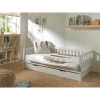 Ausziehbett Fritz Weiß Lackiert 90x200cm - Weiß, MODERN, Holz/Holzwerkstoff (90/200cm) - Vipack