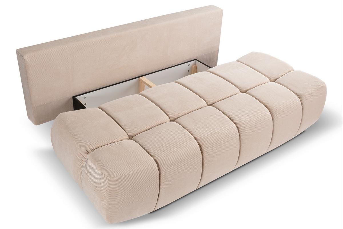 Schlafsofa Lauder Beige B: 207cm - Beige/Schwarz, Basics, Holz/Textil (207/93/105cm) - MID.YOU