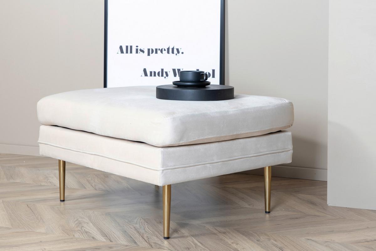 Hocker Boom - Beige/Goldfarben, Design, Kunststoff/Textil (90/49/70cm) - Livetastic