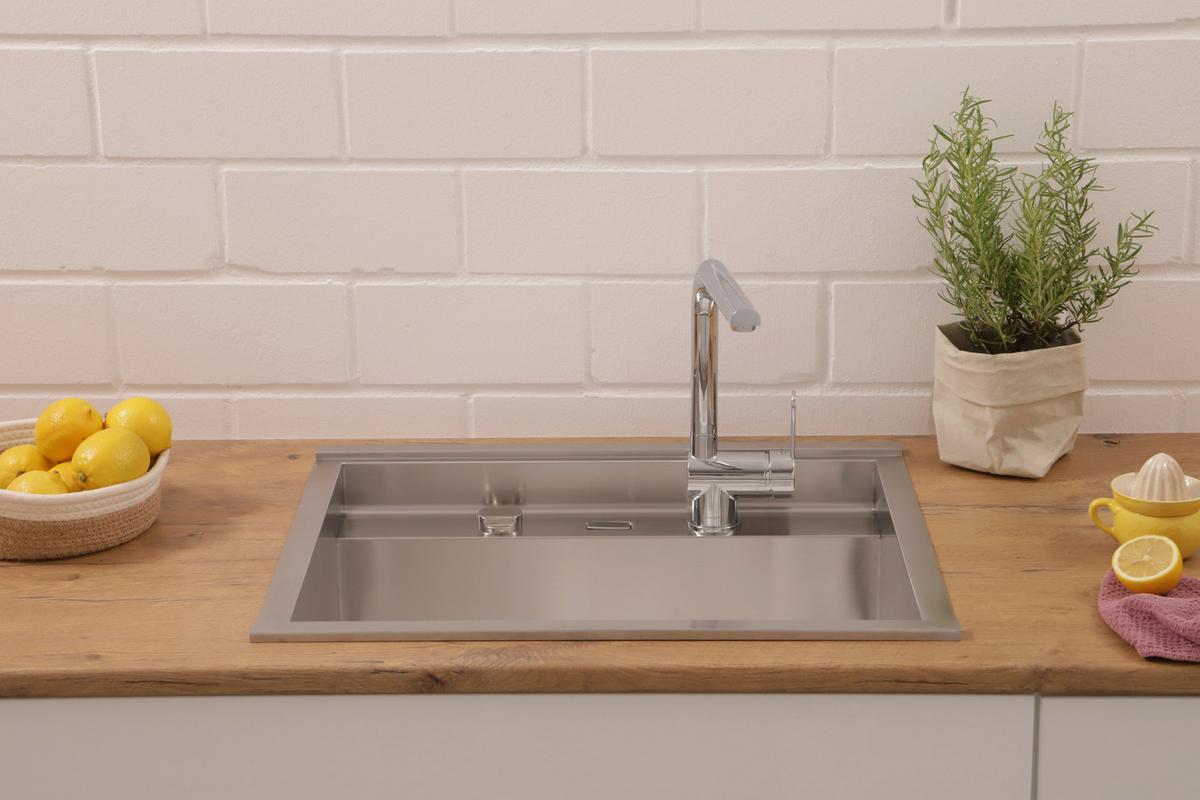 Spüle California Edelstahl 62x24,5 cm - Edelstahlfarben, Basics, Metall (62/24,5/50cm) - Respekta