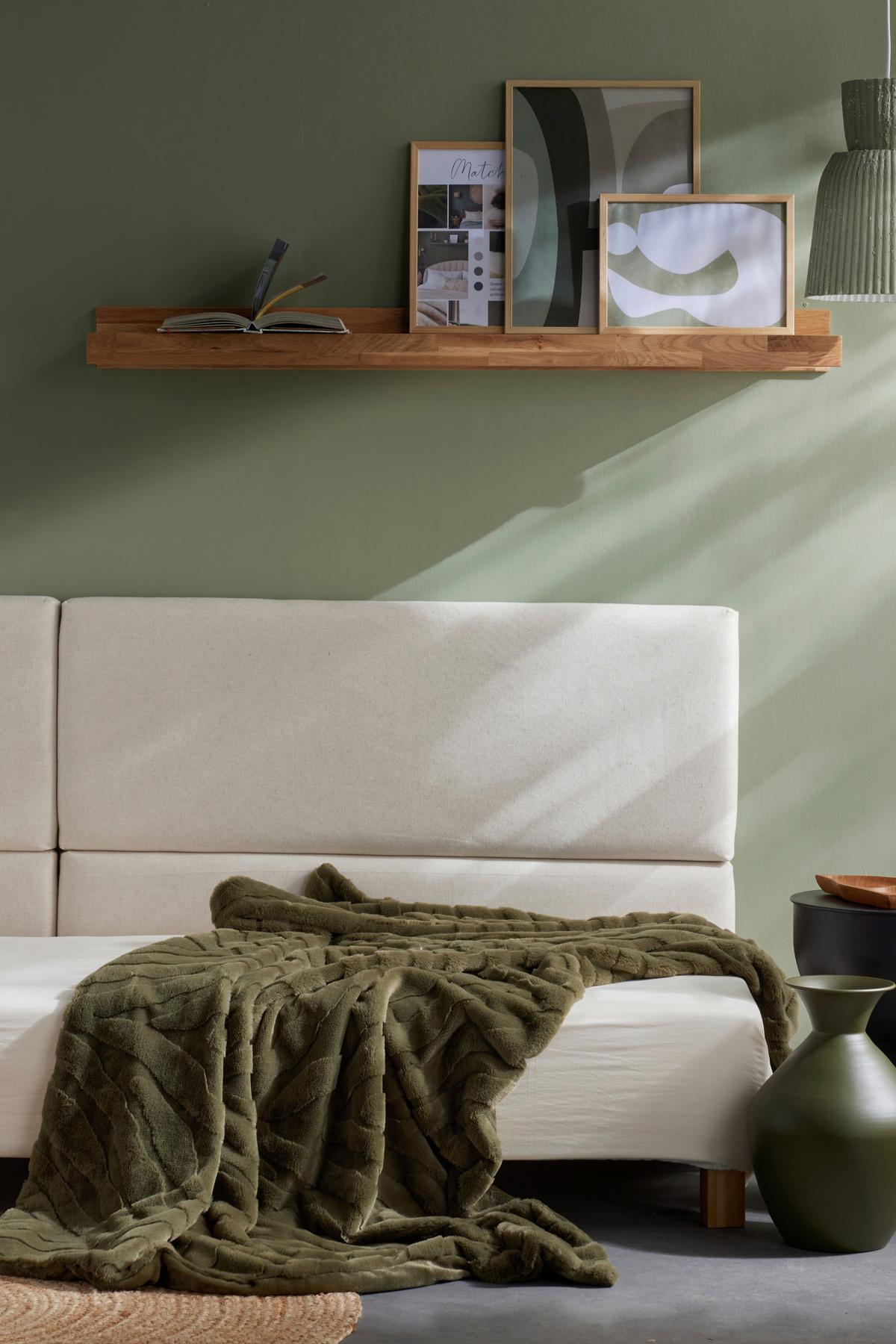 MÄKKÁ DEKA MATCHA - smaragdovozelená, Modern, textil (130/180cm)