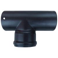 Ofenrohr T-Stück Ø 8 cm Schwarz Keramikbeschichtet - Schwarz, MODERN, Metall