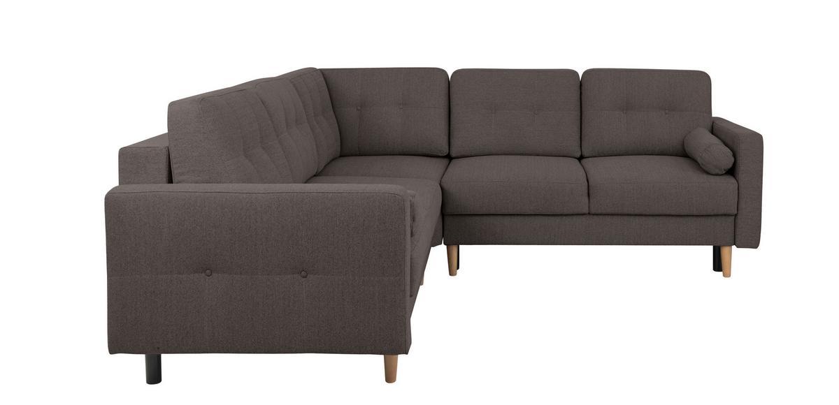 Ecksofa Noret, Grau S: 242x242 Cm - Buchefarben/Grau, Design, Textil (242/242cm) - MID.YOU