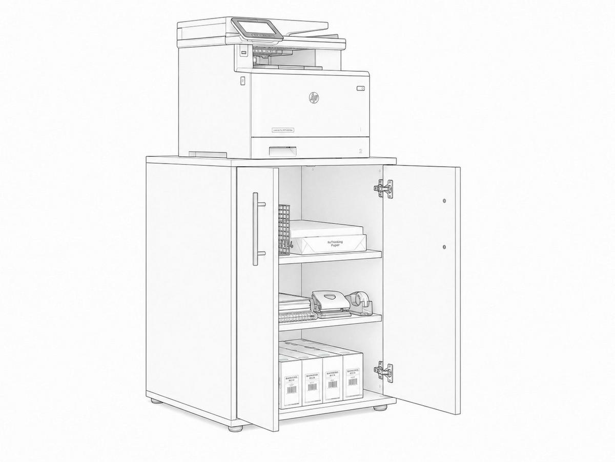 AKTENSCHRANK OFFICE EDITION - Anthrazit/Weiß, MODERN, Holzwerkstoff (54/74/50cm) - MID.YOU