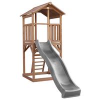 Spielturm A025.120.80 - Braun/Grau, KONVENTIONELL, Holz/Kunststoff (111,2/241,9/349cm) - Ambia Garden