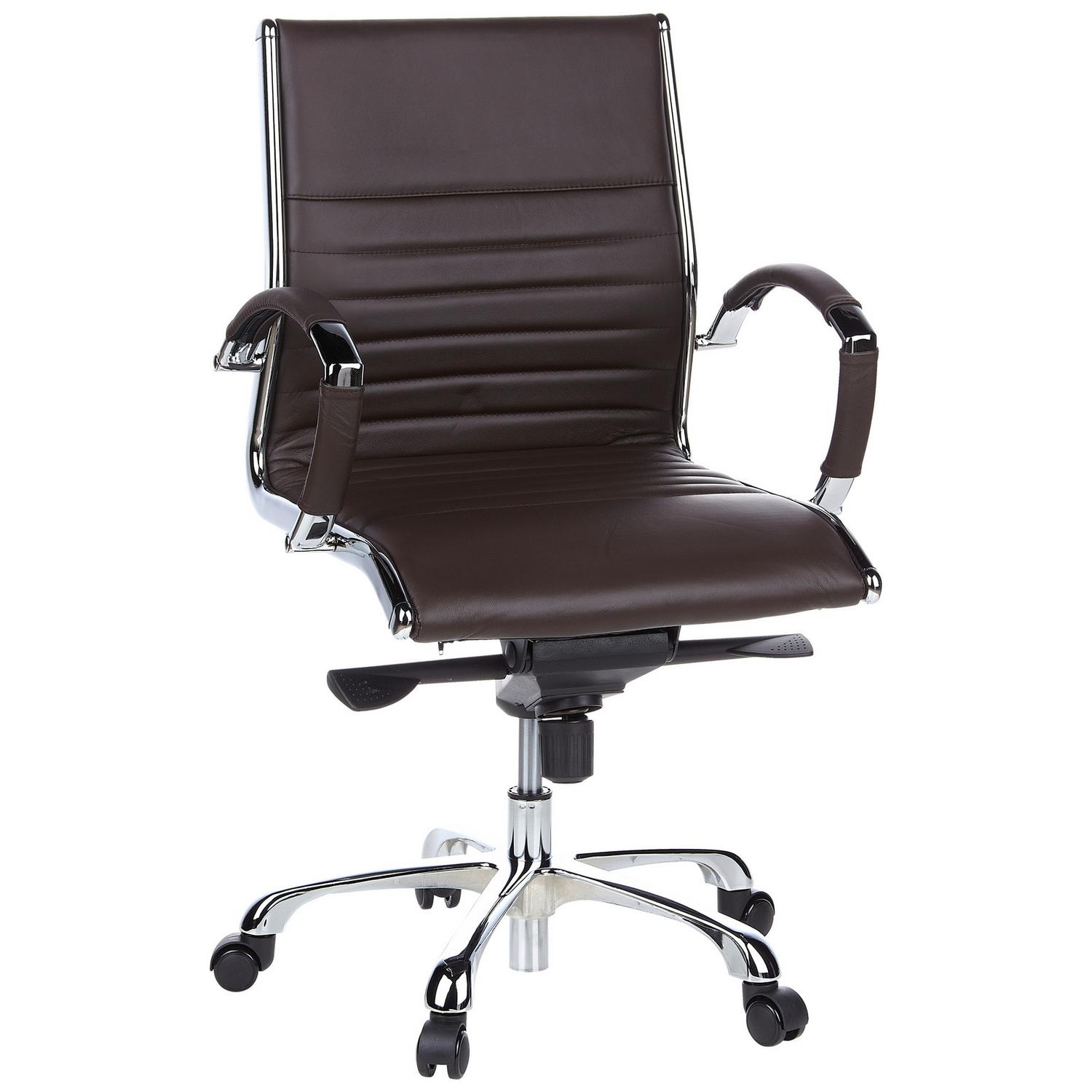 Drehstuhl Parma 10 Dunkelbraun Chromfarben, 60x111x50 cm