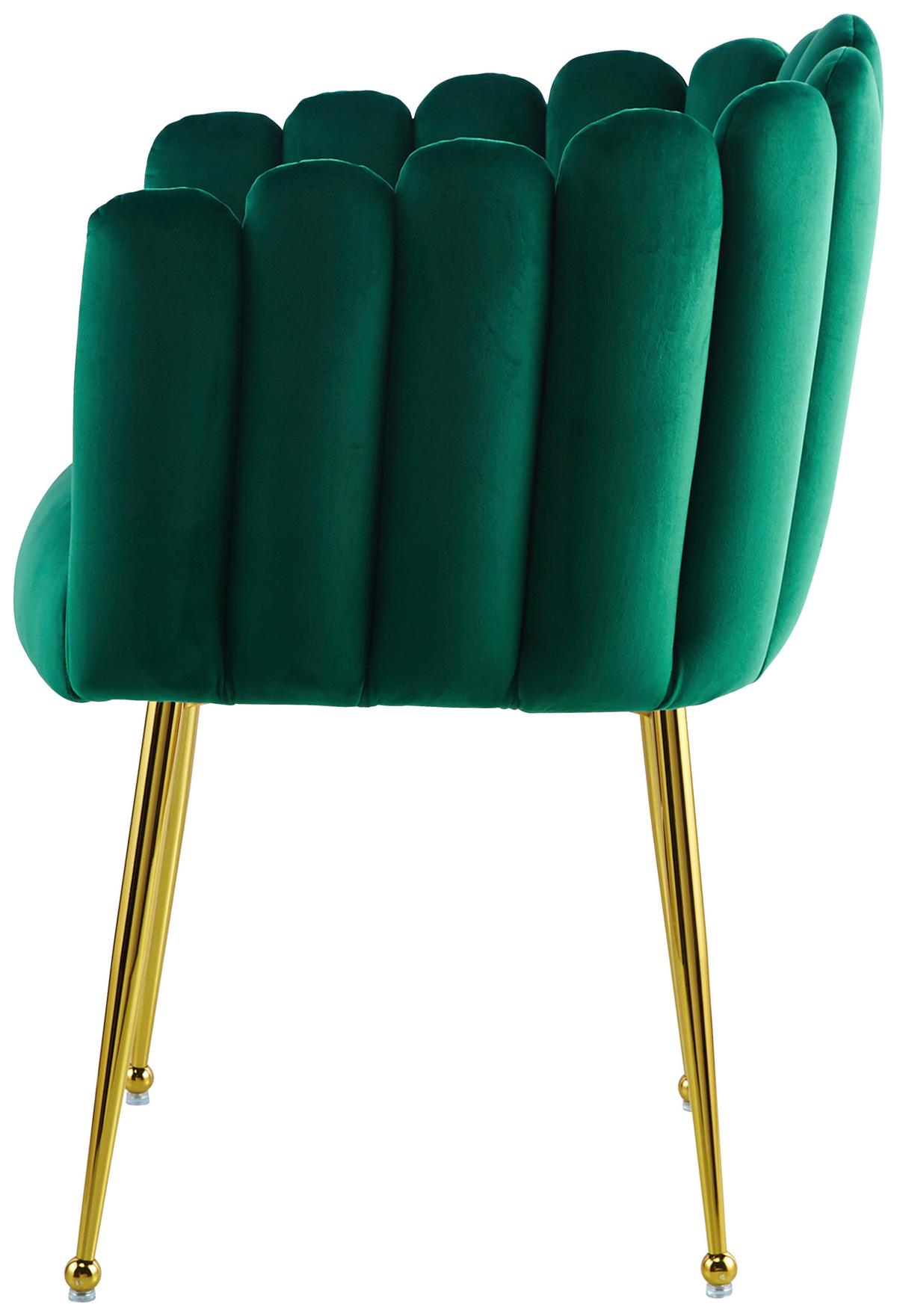 STOLIČKA S PODRÚČKAMI MUCHA - zlatá/zelená, Modern, kov/textil (59/85/56cm) - MID.YOU