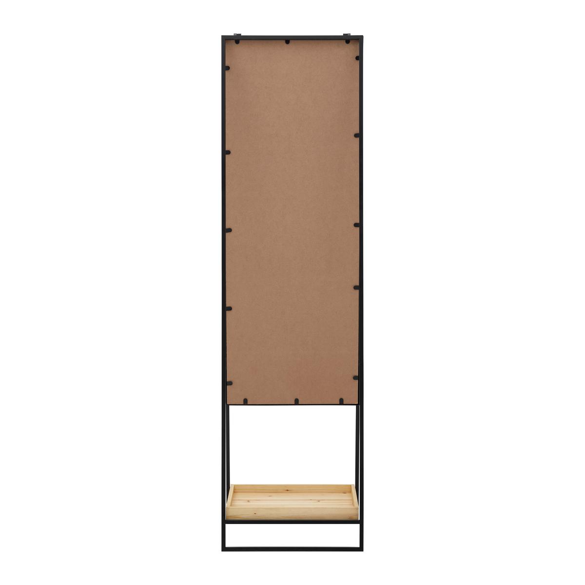 Zrcadlo MALDI - černá/přírodní barvy, Moderní, kov/dřevo (45/161/30cm) - P & B