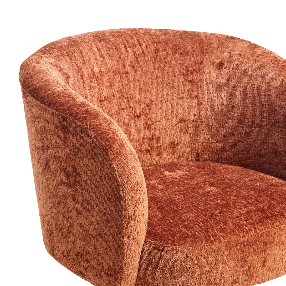 Otočná stolička GIRO, terakotová ženilka, max.120 kg - čierna/terakota, Modern, kov/textil (67/68/73cm) - Premium Living