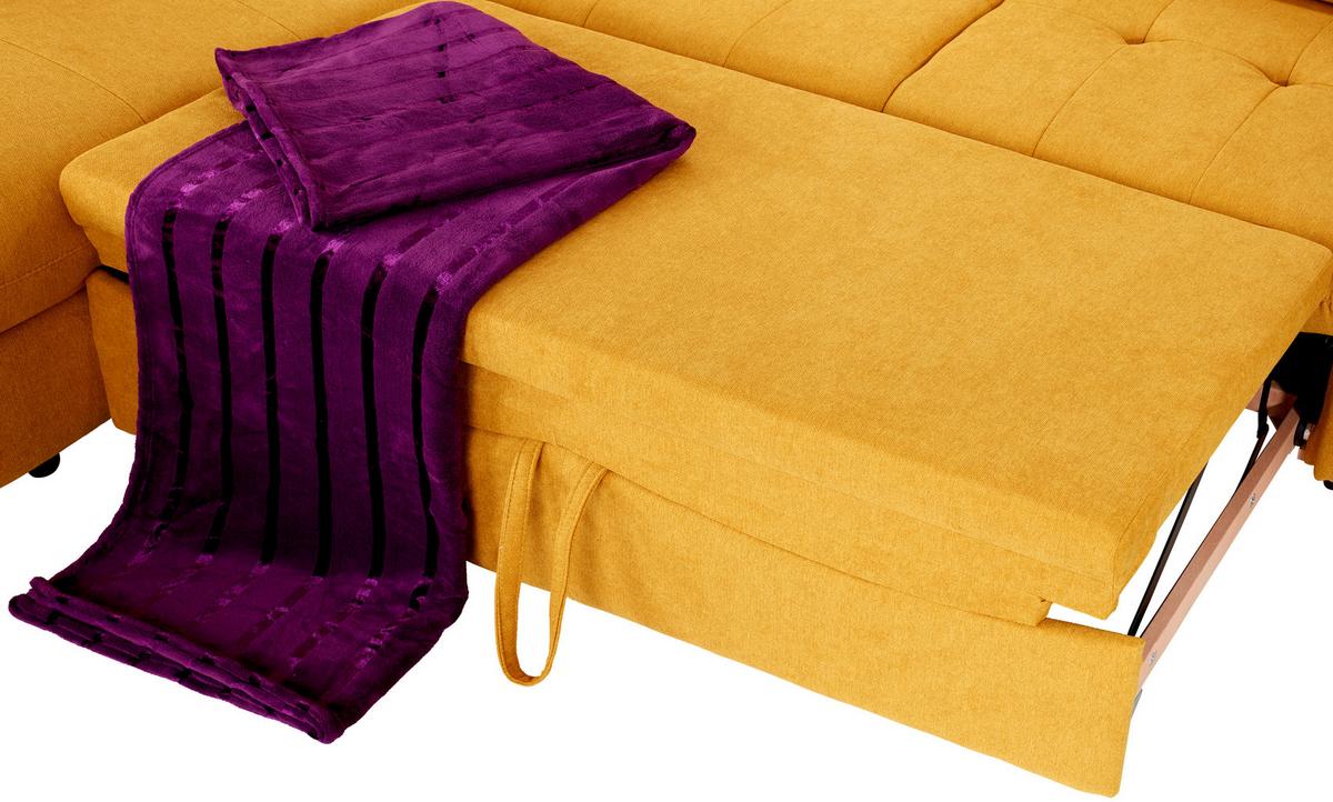 Sedacia súprava PARK, ľavá, kari žltá - čierna/kari žltá, Modern, textil/plast (233/311cm) - Luca Bessoni