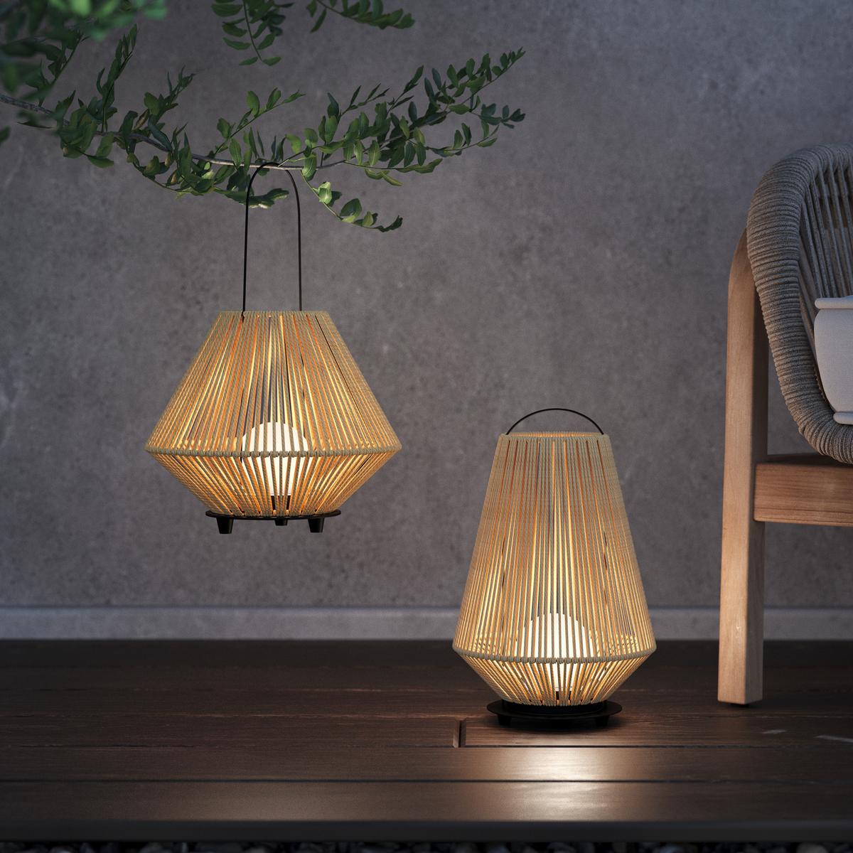 VONKAJŠIE LED SVIETIDLO NEWI - hnedá, Modern, kov/prírodné materiály (24/30cm) - Modern Living