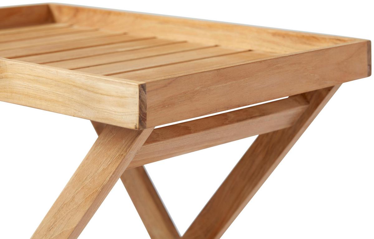 Gartentisch Klappbar Tray Table Teakholz L 60 cm - Teakfarben, KONVENTIONELL, Holz (60/40/65cm) - MID.YOU
