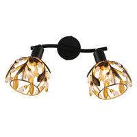 Strahler Mika L: 25 Cm Klar Schwarz Goldfarben - Klar/Goldfarben, Basics, Kunststoff/Metall (25/12/15,5cm) - Globo