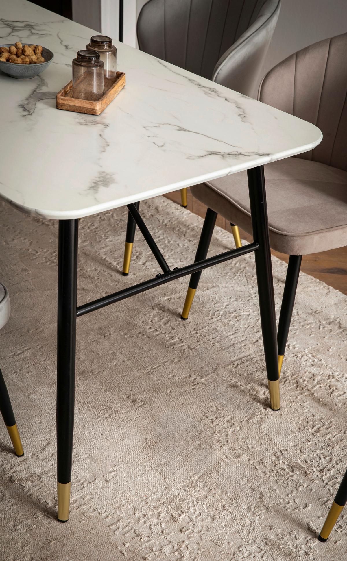 JÍDELNÍ STŮL WL6.957 - bílá/černá, Design, kov/kompozitní dřevo (140/76/80cm) - MID.YOU