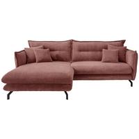 Ecksofa Lava Koralle mit Zierkissen - Koralle/Schwarz, MODERN, Textil (180/255cm) - Livetastic