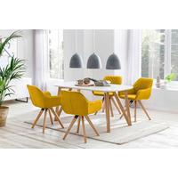 JÍDELNÍ SET 5-TLG. ESSGRUPPE TISCH WEIß - bílá/přírodní barvy, Moderní, dřevo/kompozitní dřevo (180/90/76cm) - MID.YOU