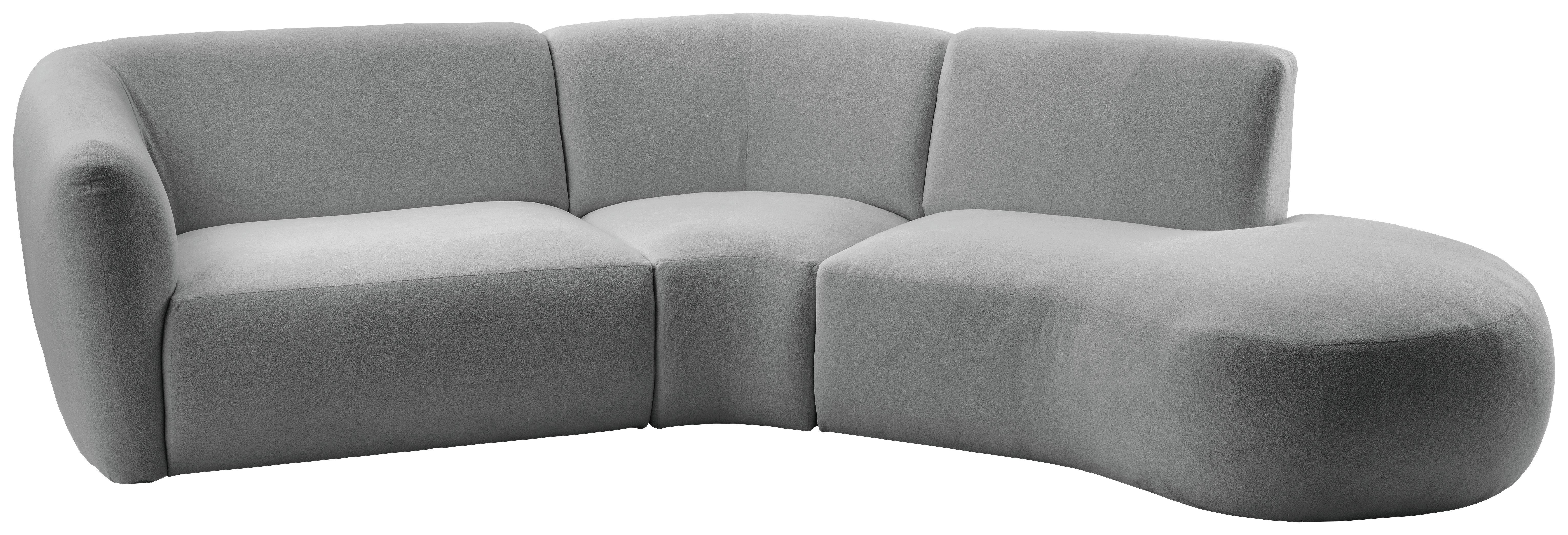 Ecksofa Jesi Silberfarben S: 276x182 cm - Silberfarben/Schwarz, MODERN, Textil (276/182cm) - Livetastic