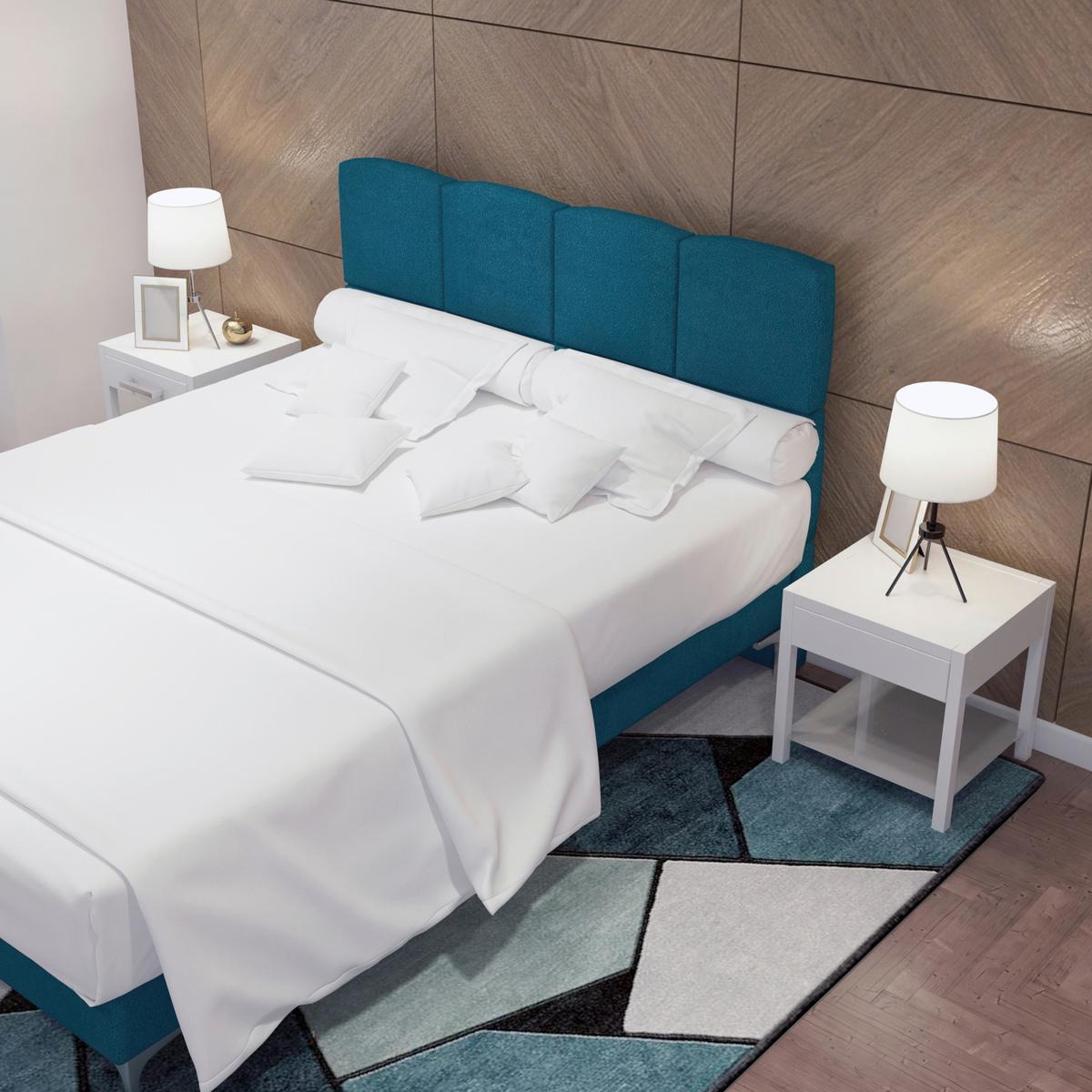 Kárpitozott Ágy Marbella New 160/200 Cm - kék/szürke, Modern, faalapú anyag/textil (164/212/120cm) - Based